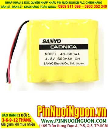 Pin sạc Sanyo Cadnica 4.8v AA700mAh; Pin sạc khối công nghiệp Sanyo Cadnica 4.8v AA700mAh